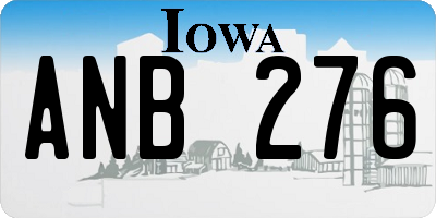 IA license plate ANB276