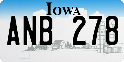 IA license plate ANB278