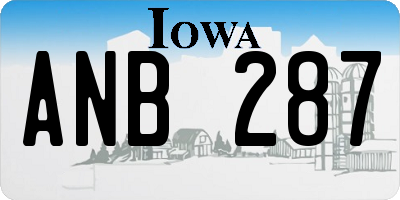 IA license plate ANB287