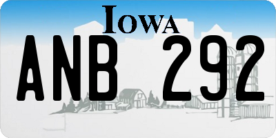 IA license plate ANB292