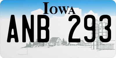 IA license plate ANB293