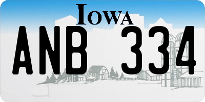 IA license plate ANB334