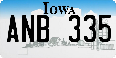 IA license plate ANB335