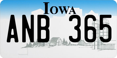 IA license plate ANB365