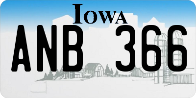 IA license plate ANB366