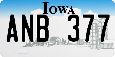 IA license plate ANB377