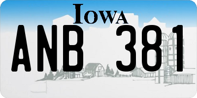 IA license plate ANB381