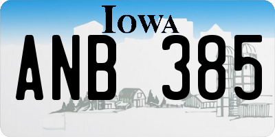 IA license plate ANB385