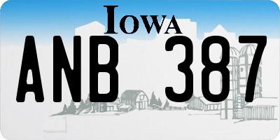 IA license plate ANB387