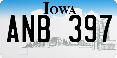 IA license plate ANB397