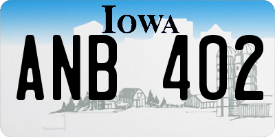 IA license plate ANB402