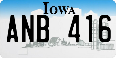 IA license plate ANB416