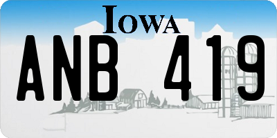 IA license plate ANB419