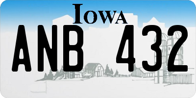 IA license plate ANB432