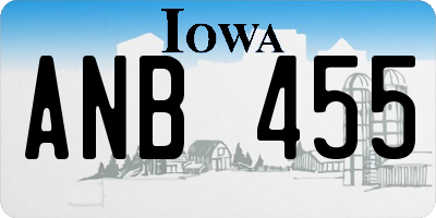 IA license plate ANB455