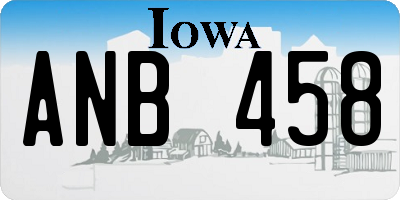 IA license plate ANB458