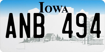 IA license plate ANB494