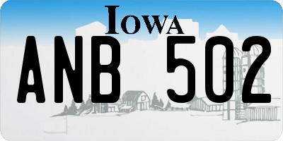 IA license plate ANB502