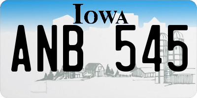 IA license plate ANB545