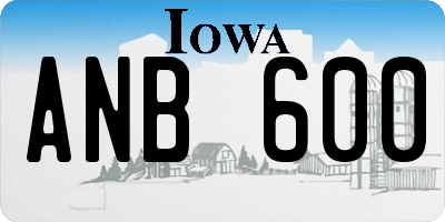 IA license plate ANB600