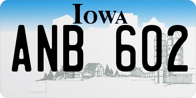 IA license plate ANB602