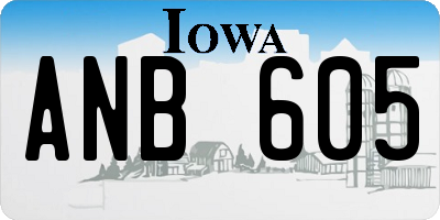 IA license plate ANB605