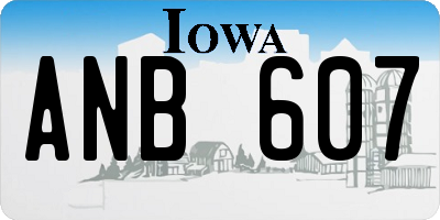 IA license plate ANB607