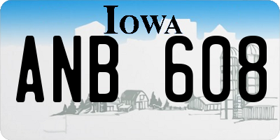 IA license plate ANB608