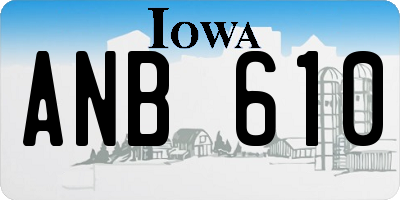 IA license plate ANB610