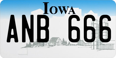 IA license plate ANB666