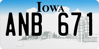 IA license plate ANB671