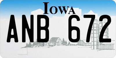 IA license plate ANB672