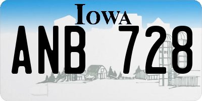 IA license plate ANB728