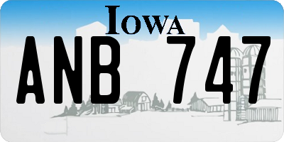 IA license plate ANB747