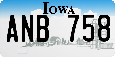 IA license plate ANB758