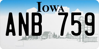 IA license plate ANB759