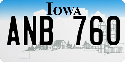 IA license plate ANB760