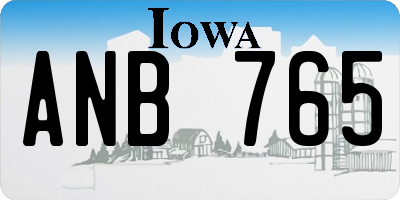 IA license plate ANB765