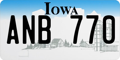 IA license plate ANB770