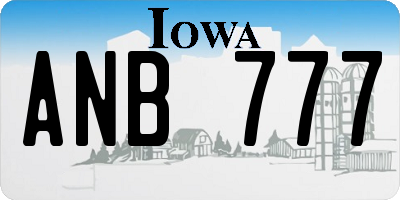 IA license plate ANB777