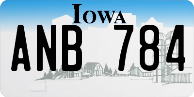 IA license plate ANB784