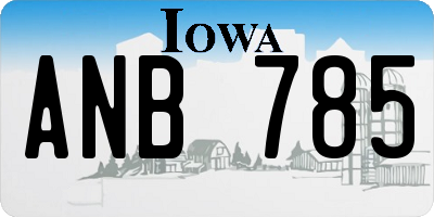 IA license plate ANB785