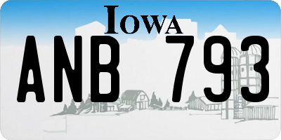 IA license plate ANB793