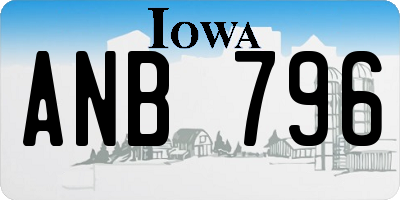 IA license plate ANB796