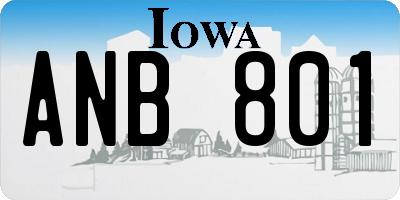 IA license plate ANB801