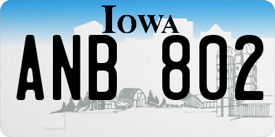 IA license plate ANB802