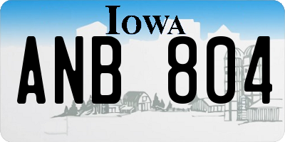 IA license plate ANB804