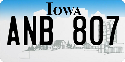 IA license plate ANB807