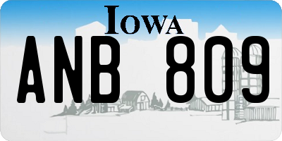 IA license plate ANB809