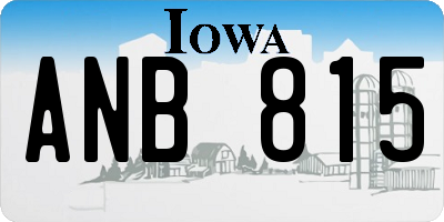 IA license plate ANB815